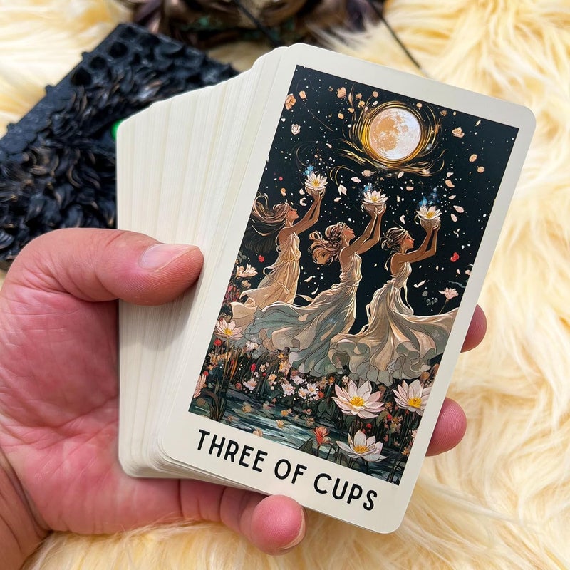 DPEHAKMK Tarot Deck Unique, 78 Floral Tarot Cards with Guidebook, Modern Witch Tarot for Beginners and Experienced Readers, Divination and Spiritual Growth Tool - Image 5